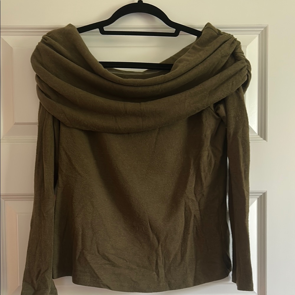 Reformation Olive Cowl Neck Sweater